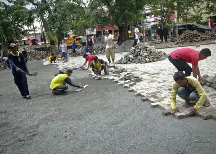 Foto Perbaikan GOR Dimyati Tangerang Usai Tergenang Banjir