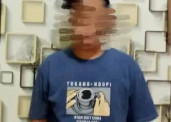 Terduga bandar togel online, diamankan di Mapolsek Mandalawangi, Selasa (17/5/2022). (ISTIMEWA)