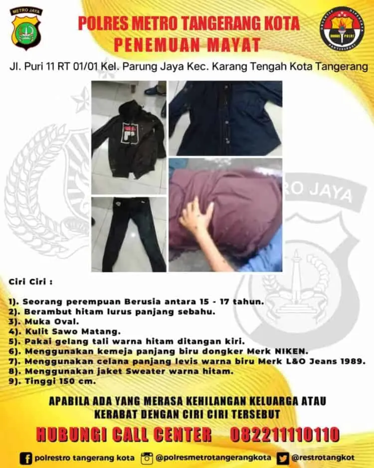 Polisi Kesulitan Ungkap Kasus Penemuan Mayat Perempuan Muda di Karang Tengah