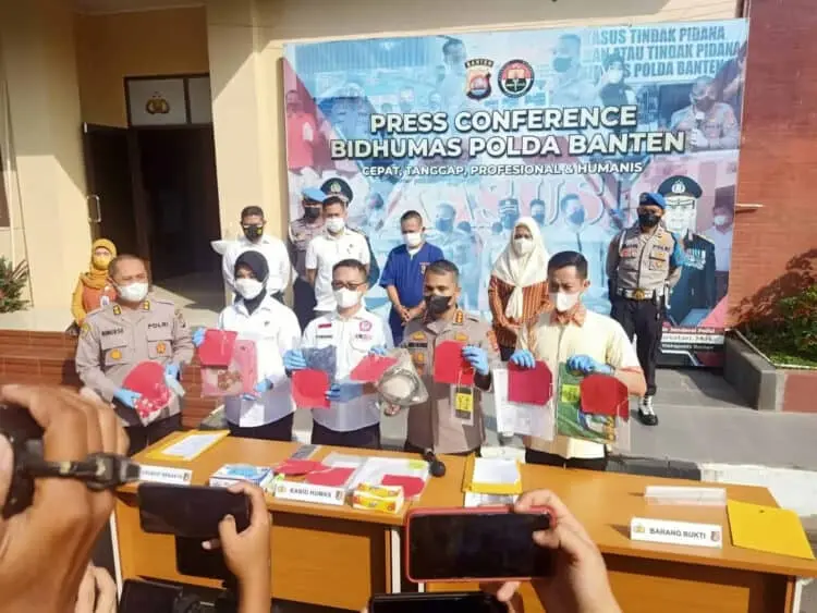 Bidhumas Polda Banten ekspos kasus. (ISTIMEWA)