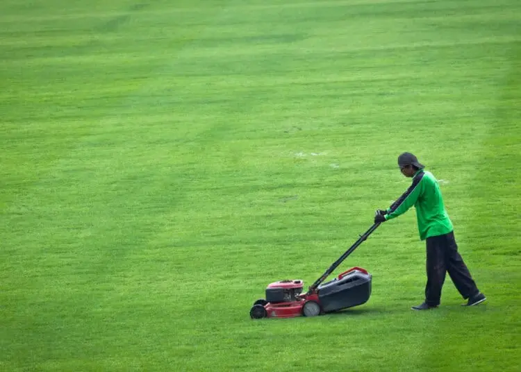 Foto Perawatan Rumput Stadion Indomilk Arena Jelang Liga 1