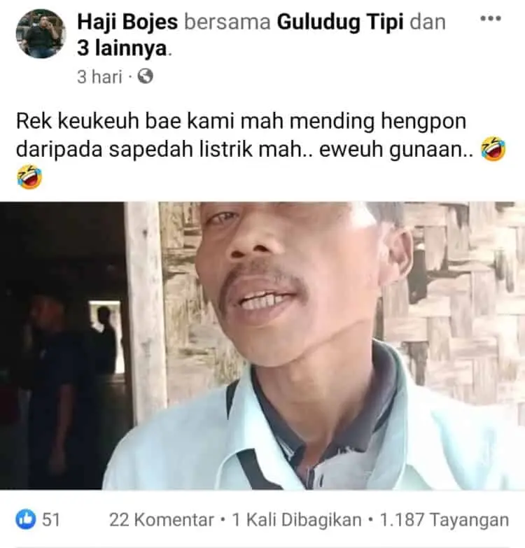 Viral, Video RT di Pandeglang Menolak dan Menilai Sepeda Listrik Tak Berguna