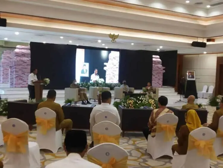 Suasana Diskusi pada acara High Level Meeting (HLM), TPID Provinsi Banten yang dilaksanakan oleh Bank Indonesia (BI) perwakilan Banten, di Aulanya, Senin (15/8/2022). (LUTFHI/SATELITNEWS.ID)