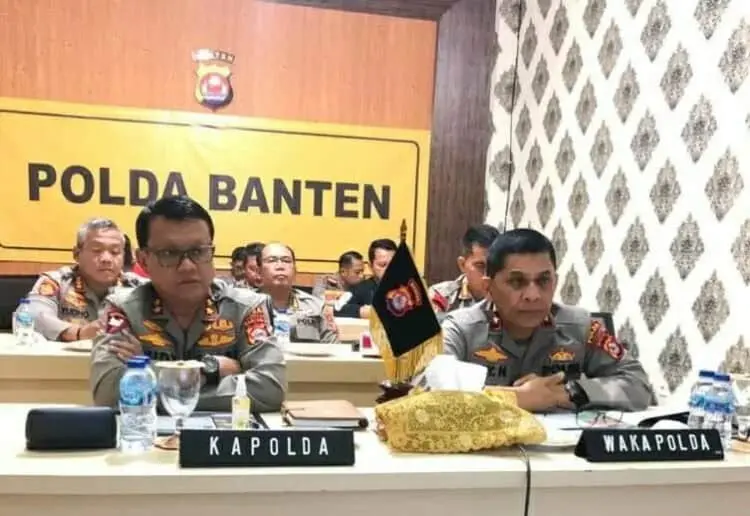 Kapolda Banten dan Jajaran Ikuti Vicon Soal Kamtibmas, Ini Penekanan Kapolri