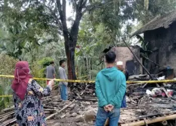 Kondisi rumah yang terbakar, Kamis (1/9/2022). (ISTIMEWA)