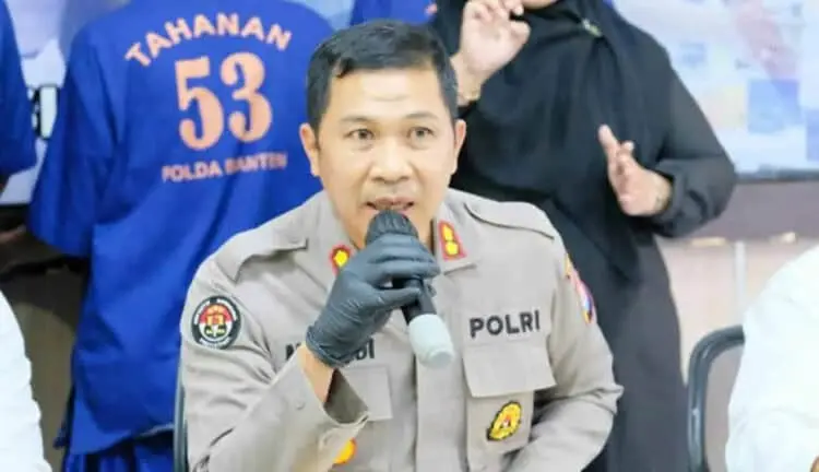 Kasubbid Penmas Bidhumas Polda Banten, AKBP Meryadi, sampaikan keterangan. (ISTIMEWA)