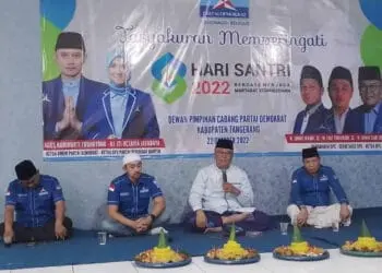 Gelar Tasyakuran Hari Santri, Pengurus Demokrat Kabupaten Tangerang Berseragam Sarung dan Peci