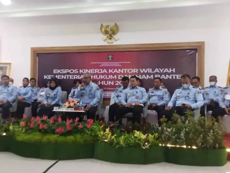 Ekspos Kinerja Kanwil Kemenkumham Banten Tahun 2022, di gedung Kanwil Kemenkumham Banten, Selasa (27/12). (LUTHFI/SATELITNEWS.COM)