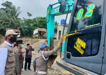 Tak Berizin, Tiga Lokasi Usaha Tambang Pasir di Mancak Kabupaten Serang Disegel