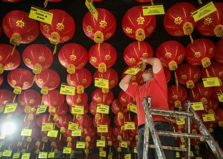 Foto Persiapan Vihara Boen San Bio Tangerang Jelang Imlek