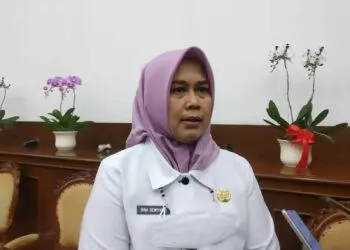 Kepala BPKAD Banten, Rina Dewiyanti, Jumat (24/2/2023). (LUTHFI/SATELITNEWS.COM)