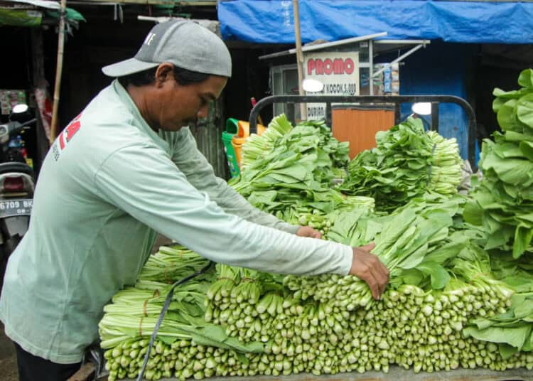 Foto Aktifitas Pedagang Sayuran di Pasar Anyar Tangerang