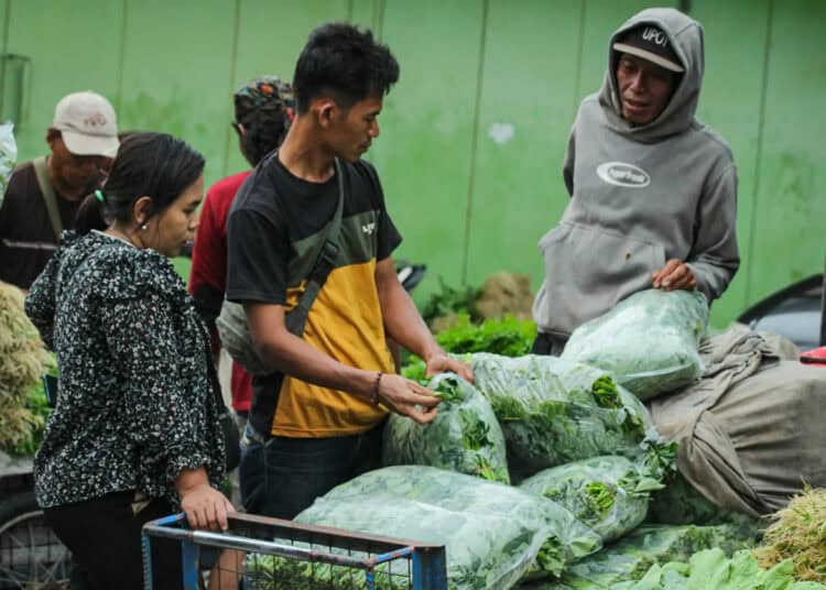 Foto Aktifitas Pedagang Sayuran di Pasar Anyar Tangerang