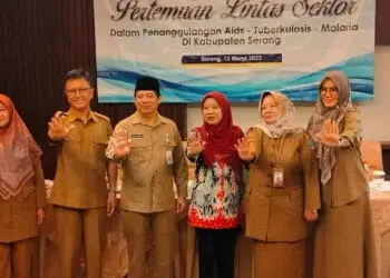 Pertemuan lintas sektoral di lingkungan Pemkab Serang, Senin (13/3/2023). (SIDIK/SATELITNEWS.COM)