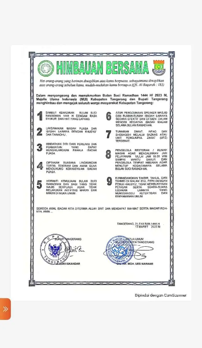 Himbauan Bersama Menyambut Ramadhan 1444 H/ 2023 M di Kabupaten Tangerang Himbauan Bersama Menyambut Ramadhan 1444 H/ 2023 M di Kabupaten Tangerang
