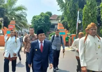 Pj Gubernur Banten, Al Muktabar menghadiri HUT Kota Cilegon. (ISTIMEWA)