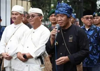 Pj Gubernur Banten Al Muktabar, terima rombongan Seba Gede Baduy, Sabtu (29/4/2023). (ISTIMEWA)