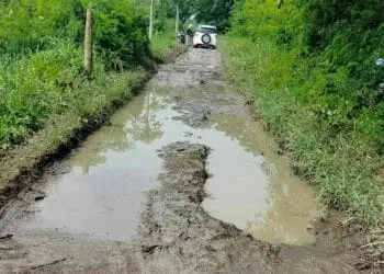 Ruas Jalan Desa Laban Kabupaten Serang Rusak Parah