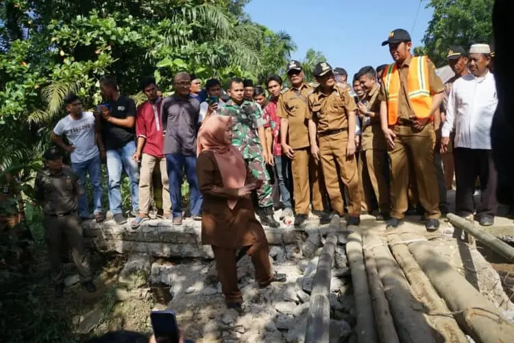 Jembatan Penghubung 3 Desa di Kabupaten Pandeglang Ambruk, Ini Janji Bupati Irna