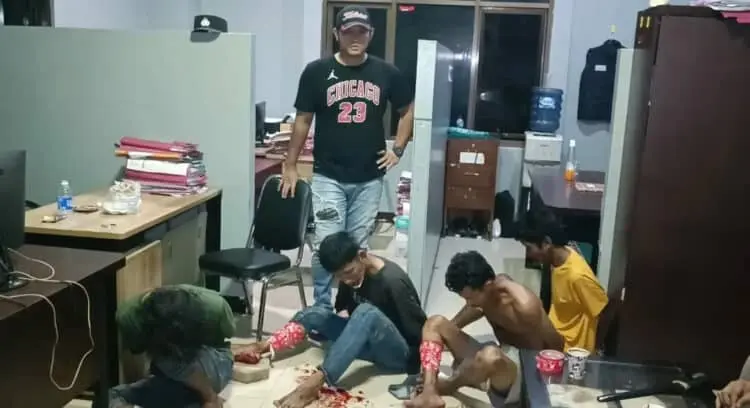 Resahkan Masyarakat, Lima Kawanan Begal Dilumpuhkan dan Digiring ke Mapolres Pandeglang