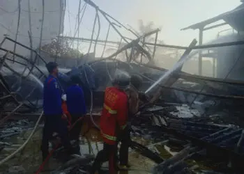 Gudang dan Lahan Sebuah Perusahaan di Kabupaten Serang Ludes Terbakar