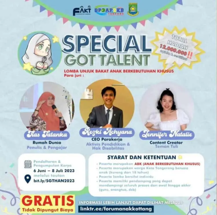 Pemkot Tangerang Gelar Pencarian Bakat Anak Difabel Lewat Special Got Talent