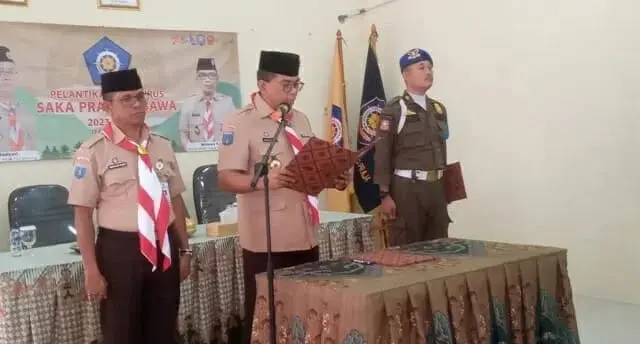 Resmi Dilantik, Pengurus Saka Pramuka Praja Wibawa Kota Tangerang Diharapkan Bisa Ikut Menjaga Citra Satpol PP