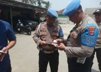 Personel Propam Polres Serang lakukan penegakan disiplin. (ISTIMEWA)