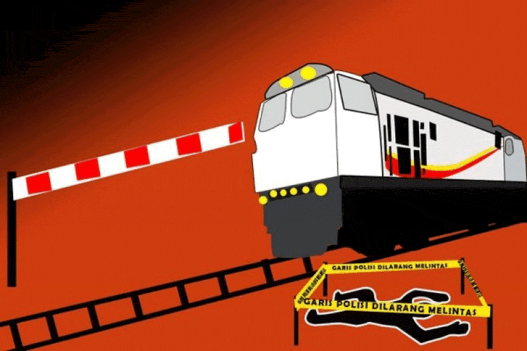 Pria Tabrakkan Diri ke KRL Di Stasiun Daru
