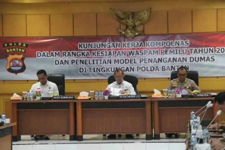 Kompolnas Cek Kesiapan Waspam Pemilu 2024 di Polda Banten