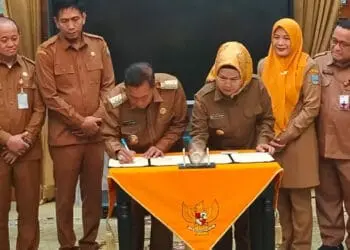 Pemkab dan Pemkot Serang, jalin kerjasama terkait pelayanan publik dan pembangunan daerah perbatasan, Senin (16/10/2023). (SIDIK/SATELITNEWS.COM)