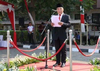 Pj Gubernur Banten Al Muktabar, di acara peringatan Hari Sumpah Pemuda, Sabtu (28/10/2023). (ISTIMEWA)