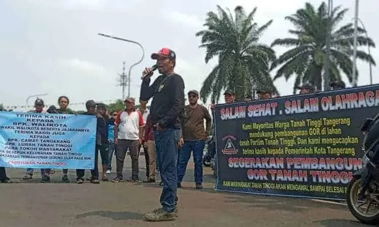 Warga Tanah Tinggi Tangerang Gelar Aksi Tuntut Pembangunan GOR