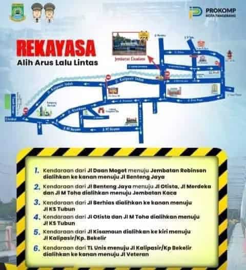Sabtu-Senin Lalin di Jembatan Cisadane Tangerang Ditutup, Ini Rute Alternatifnya