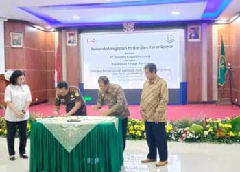 PT Hutama Karya jalin kerjasama dengan Kejati Banten, terkait pendampingan hukum. (LUTHFI/SATELITNEWS.COM)