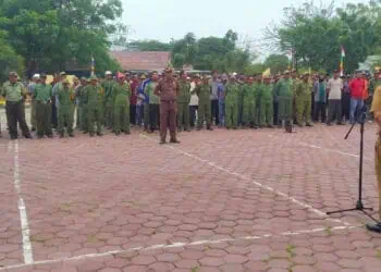 Ratusan Satlinmas di Pakuhaji Ikut Apel Gabungan