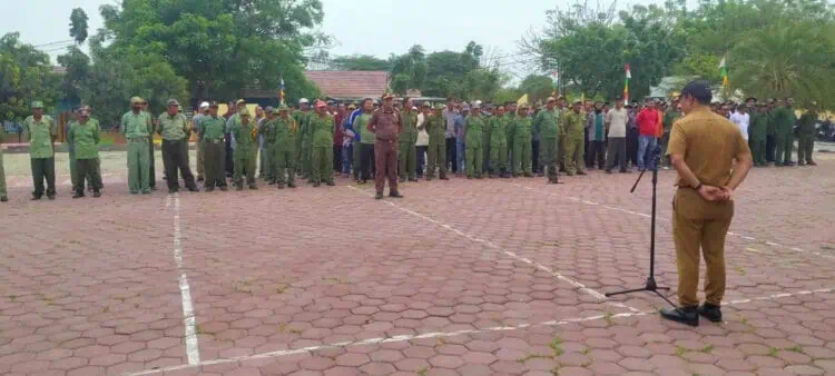 Ratusan Satlinmas di Pakuhaji Ikut Apel Gabungan
