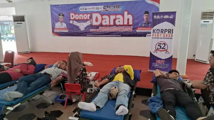 Bantu Ketersediaan Stok PMI, Korpri Lebak Gelar Donor Darah