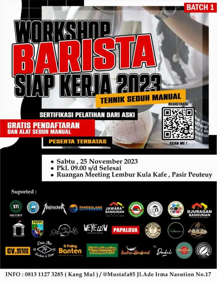 Balad Mustafa dan Porwan Pandeglang, Cetak Generasi Muda Kreatif Melalui Workshop dan Pelatihan Barista