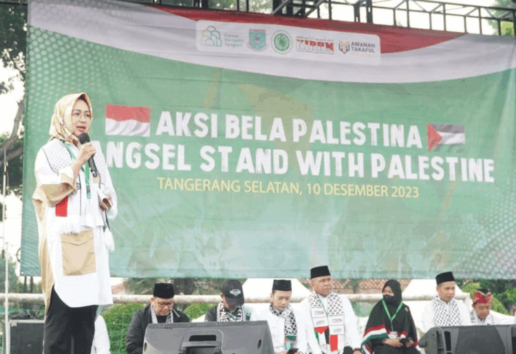 Hadiri Aksi Solidaritas, Airin Serukan Kemerdekaan Palestina