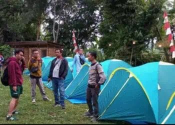 Camping Ground salah satu spot wisata di Wisata Mina Agro, Desa Bandung, Kecamatan Banjar, Kabupaten Pandeglang, Selasa (5/12/2023). (MARDIANA/SATELITNEWS.COM)