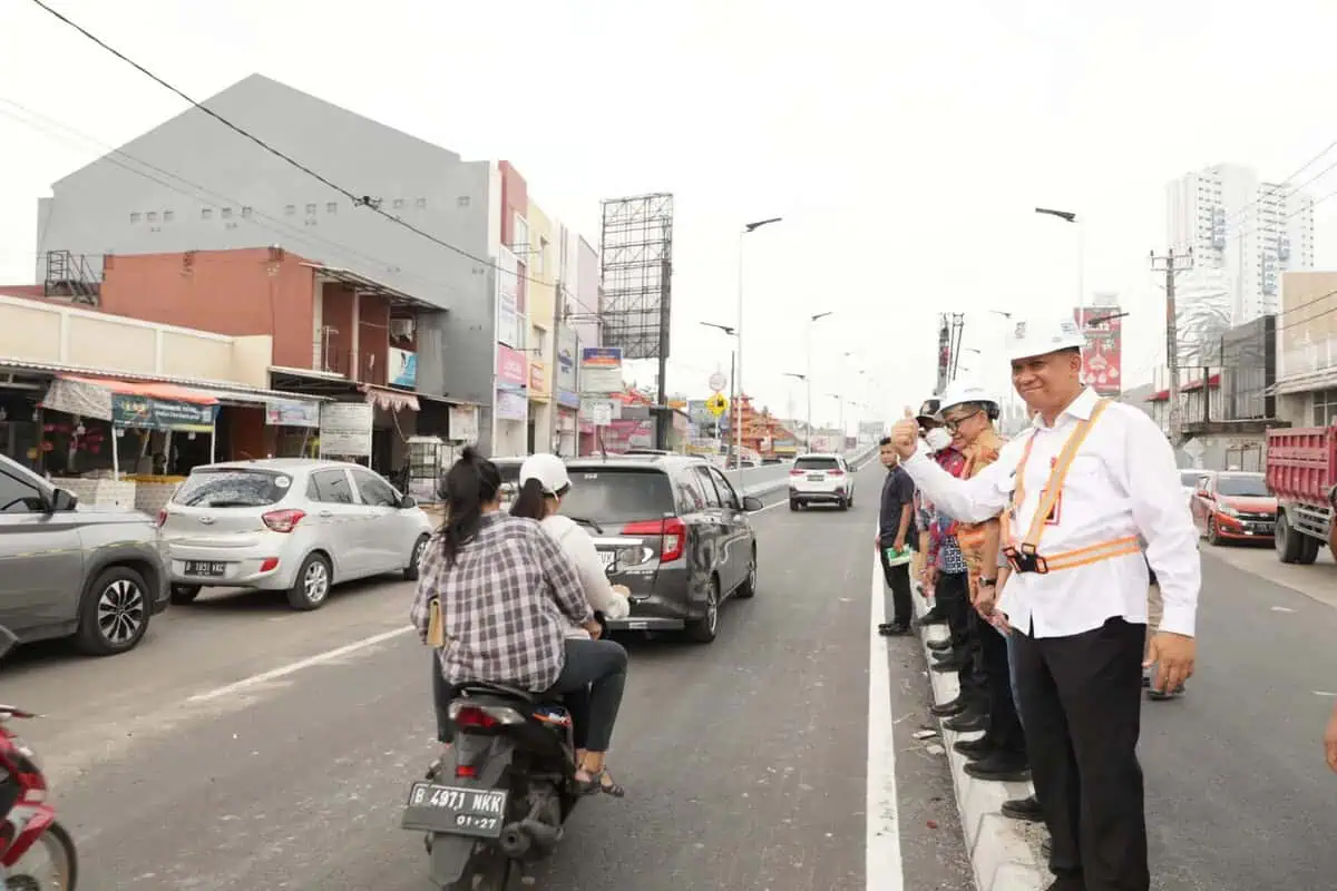 Uji Coba Flyover Cisauk Dipantau Pj Bupati Tangerang