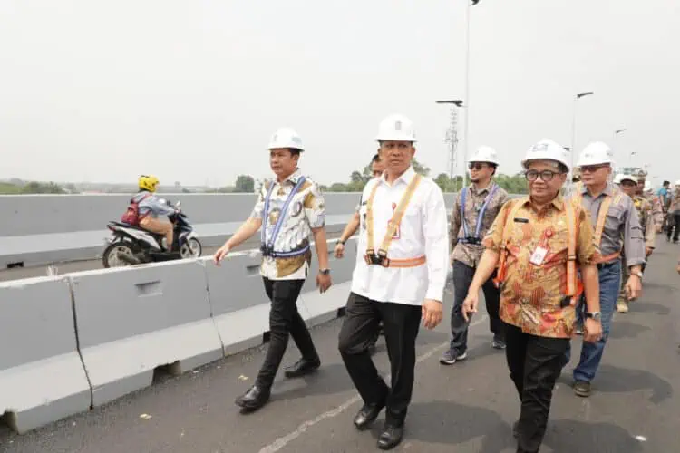 Uji Coba Flyover Cisauk Dipantau Pj Bupati Tangerang