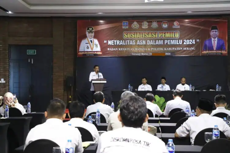 Suasana Sosialisasi Pemilu, terkait netralitas ASN, Rabu (31/1/2024). (SIDIK/SATELITNEWS.COM)