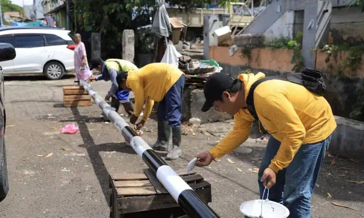 Akses 4 Titik Jalan Menuju Pasar Anyar Tangerang Dipasangi Portal