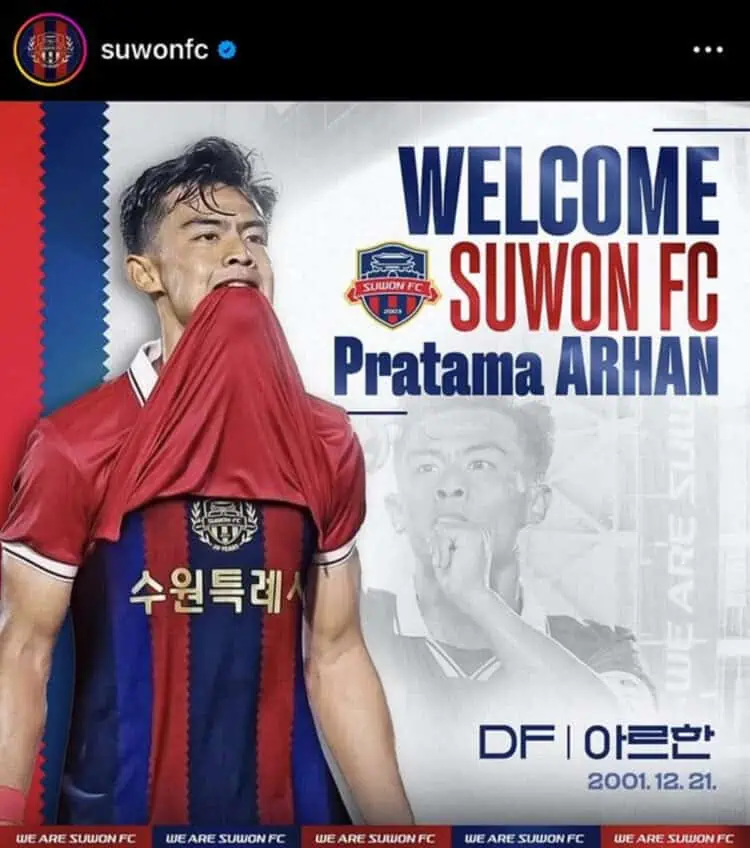 Pratama Arhan Resmi Gabung Suwon FC