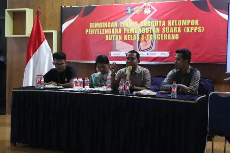 Warga Binaan Rutan Kelas 1 Tangerang Ikuti Bimtek Teknis Cara Mencoblos