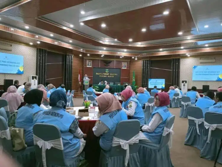 Suasana Sharing Season RTL dan Rakor PAKSI Provinsi Banten, di Lt 3, Gedung Inspektorat Provinsi Banten, KP3B, Curug, Kota Serang, Rabu (21/2/2024). (LUTHFI/SATELITNEWS.COM)