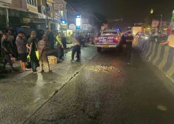Personel Polantas Serang, sedang melakukan olah TKP Laka Lantas. (ISTIMEWA)