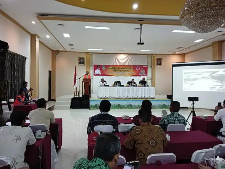 Acara Sosialisasi, Komunikasi, Informasi, dan Edukasi Bencana Banjir, di salah satu restoran di Kota Serang, Kamis (29/2/2024). (LUTHFI/SATELITNEWS.COM)